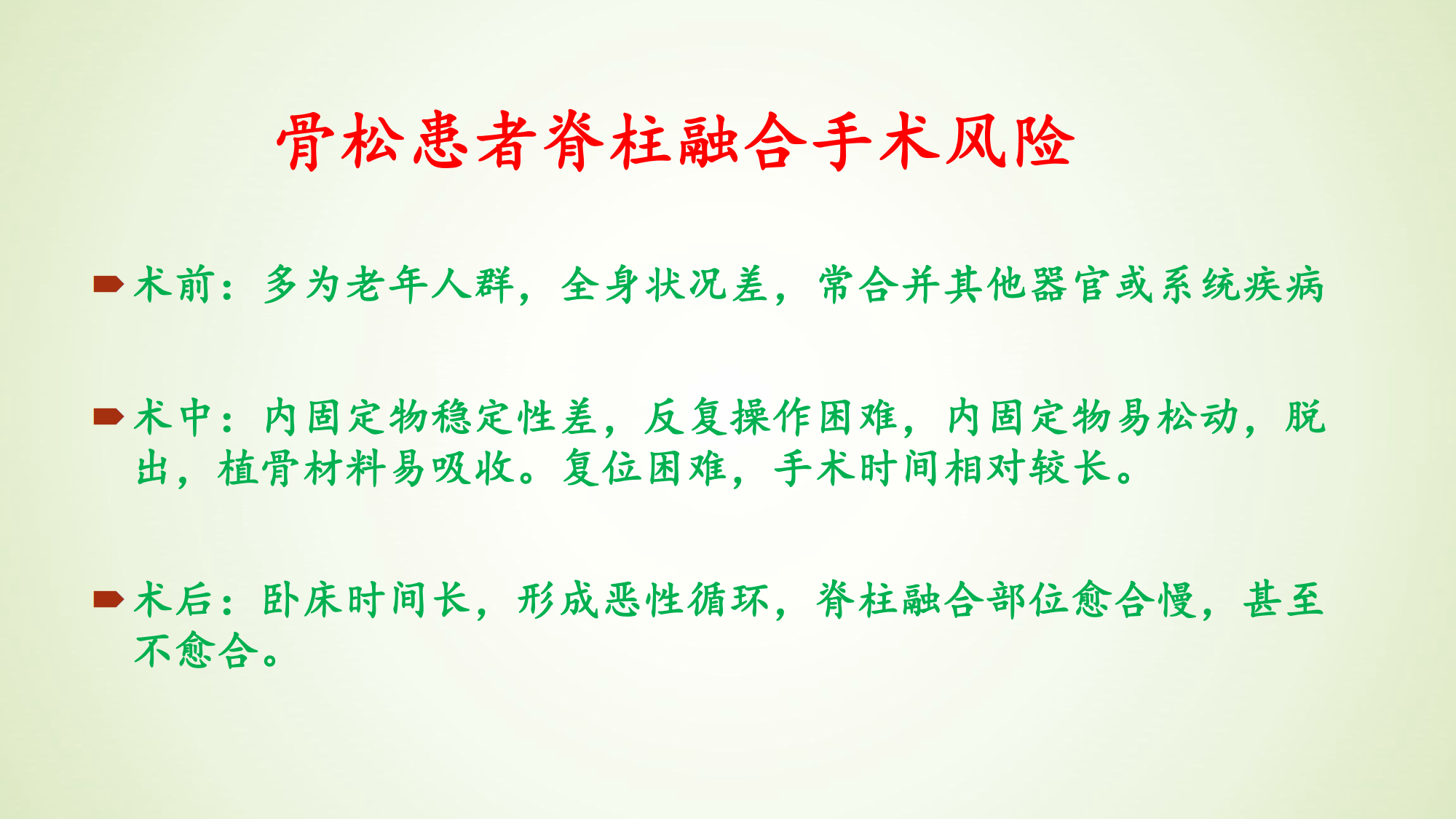 脊柱融合术如何面对老年骨松患者