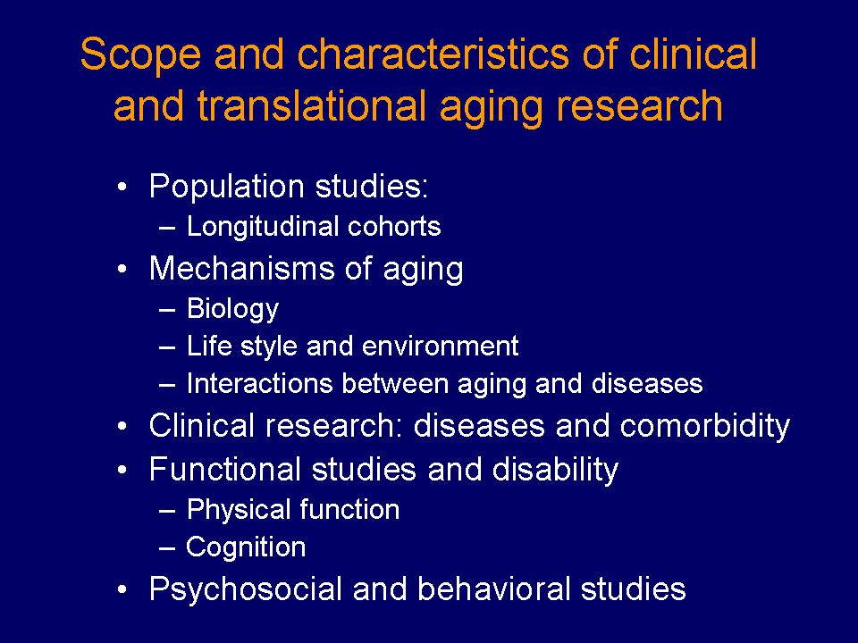 Clinical and Translational Aging Research