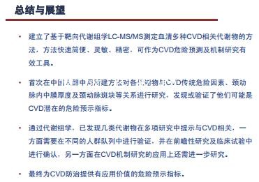 代谢组学在心血管疾病危险预测及机制研究中的应用