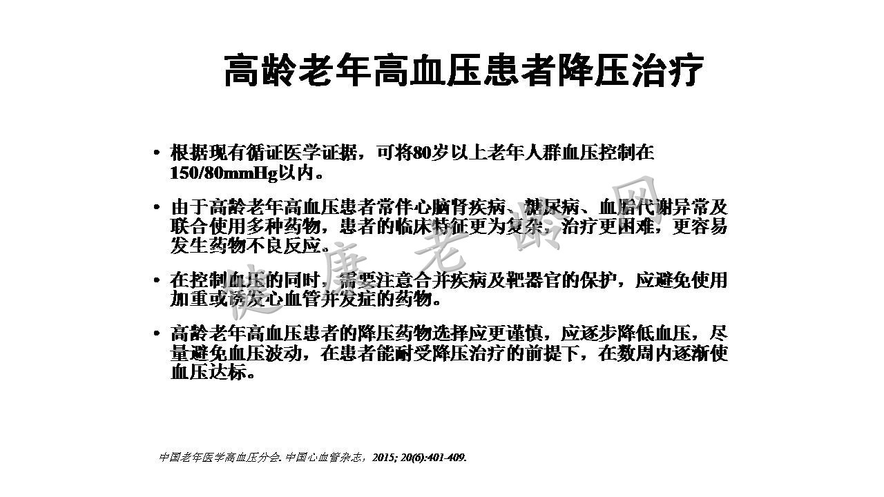 中国及欧洲高龄衰弱老人高血压诊治共识的对比