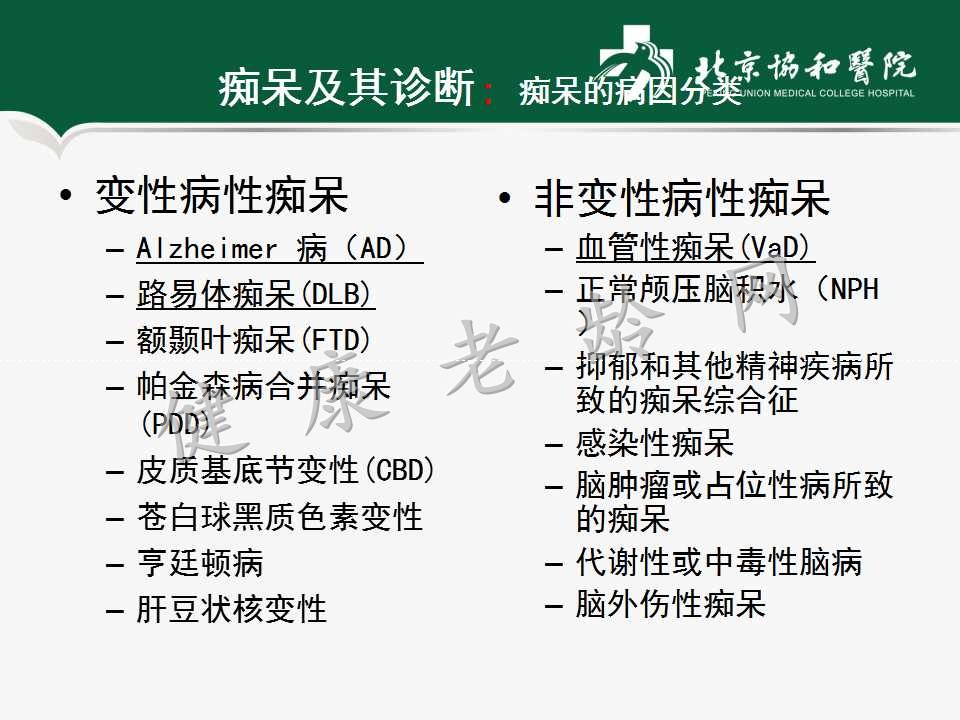 老年人认知障碍——痴呆的诊断和治疗